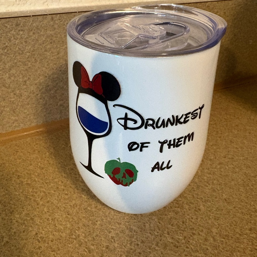 Disney Inspired White Tumbler with Lid